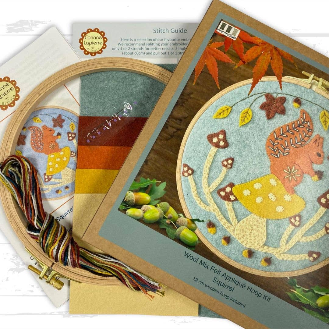 Corinne Lapierre - Squirrel Felt Appliqué Hoop Craft Kit