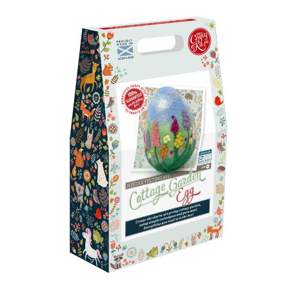 The Crafty Kit Company - Cottage Garden Egg Needle Felting Kit