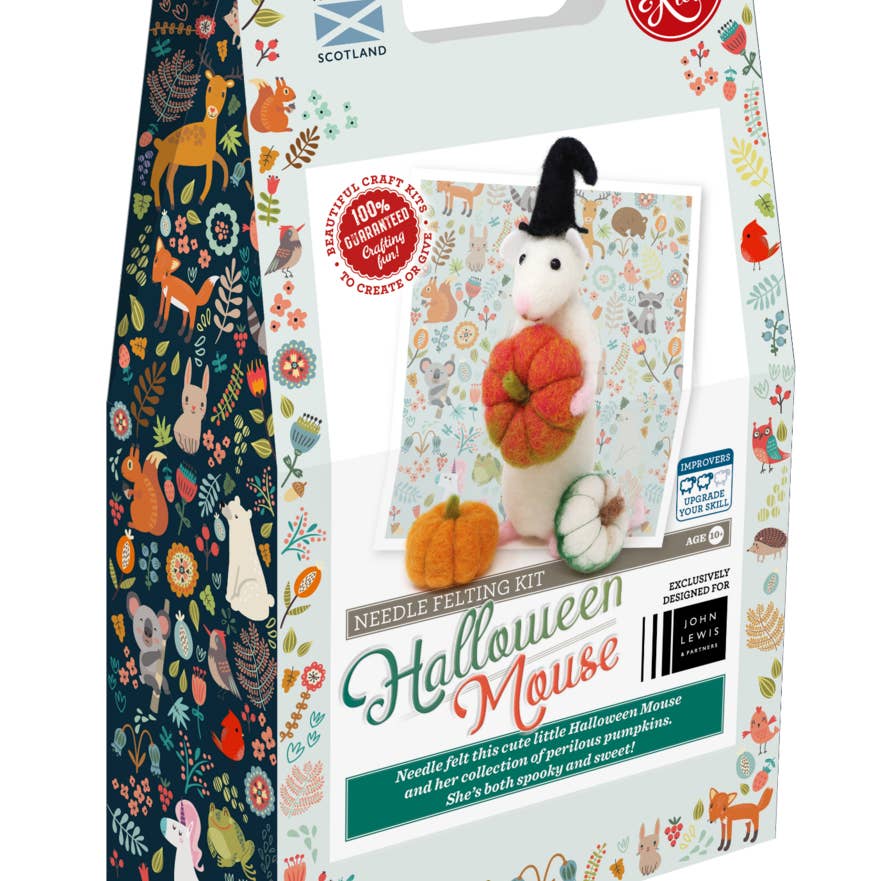 The Crafty Kit Company - Halloween Mouse Needle Felting Craft Kit