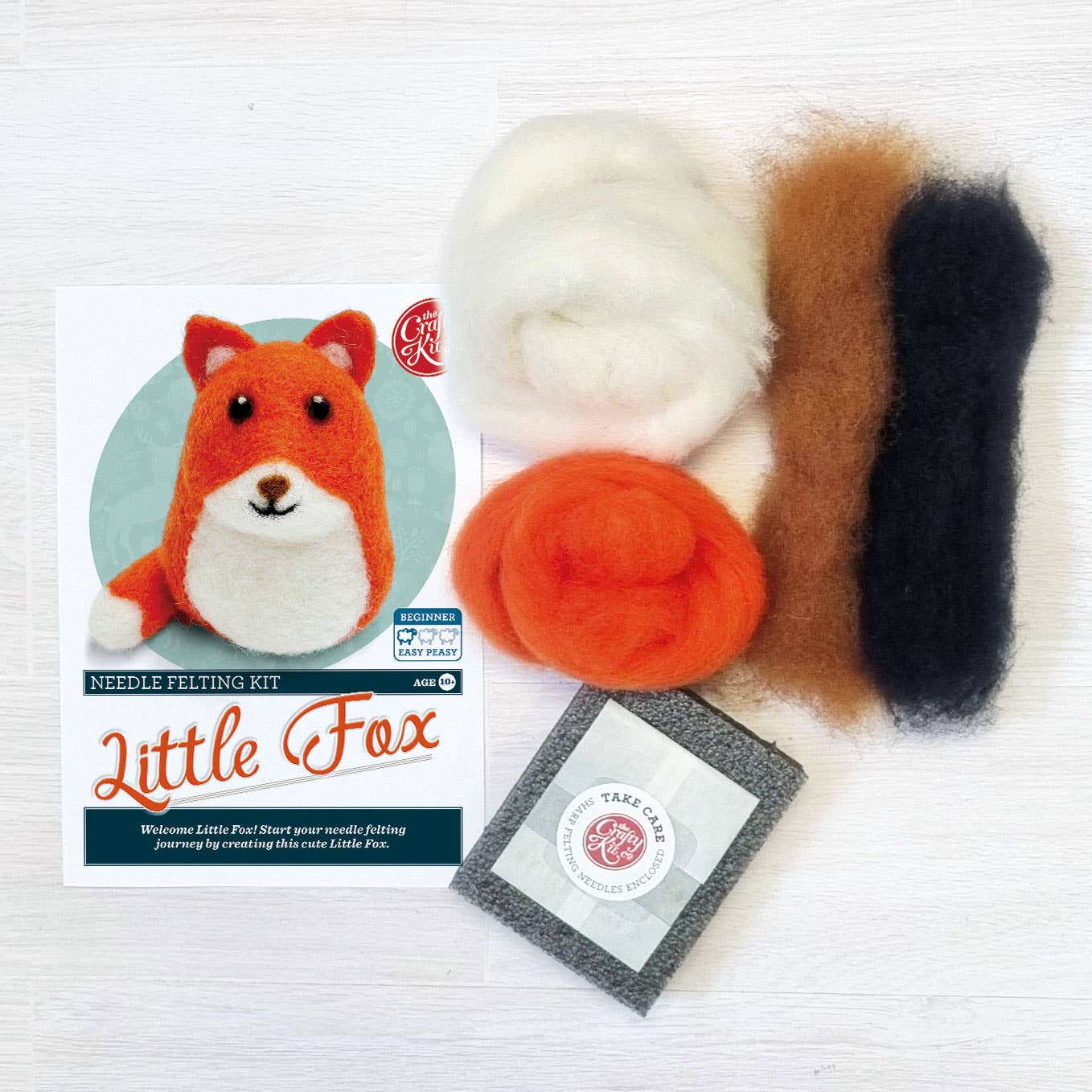 The Crafty Kit Company - Little Fox Needle Felting Craft Kit