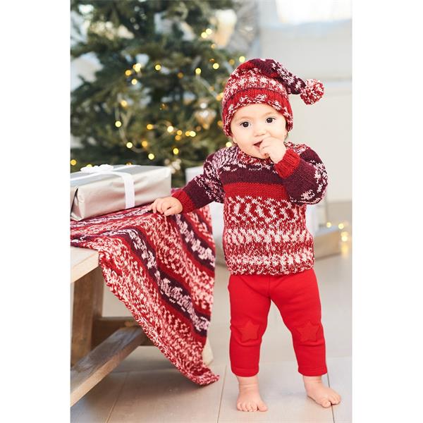 Stylecraft Pattern 10077 Baby Christmas Jumper, Hat & Blanket in 'Easy Fair Isle' Aran