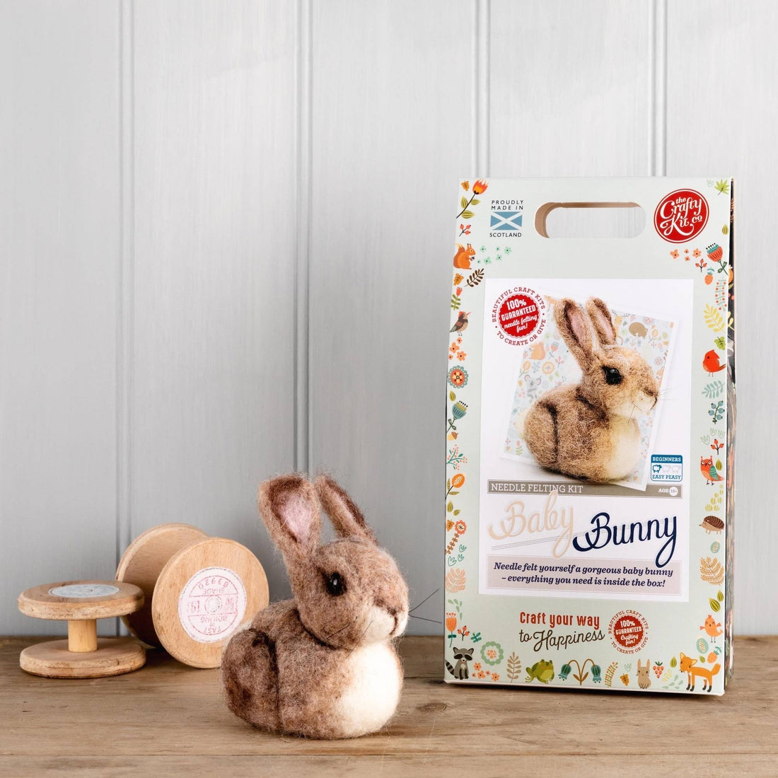 The Crafty Kit Company Baby Bunny Needle Felting Kit