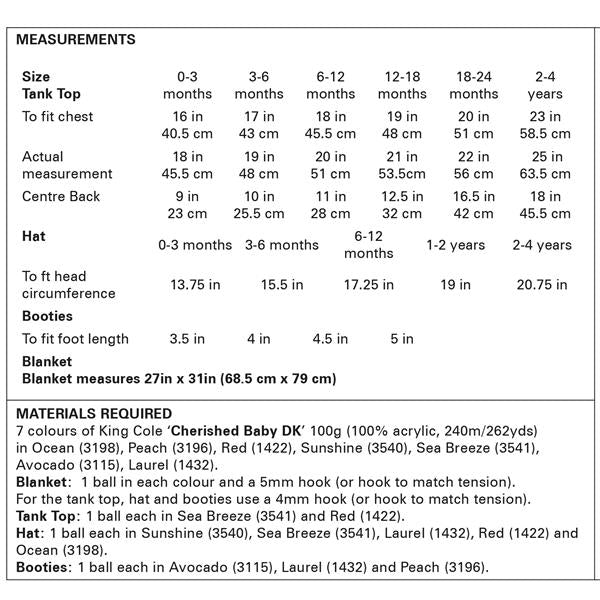 King Cole Pattern 6044 Modern Baby Set Crocheted in Cherished DK